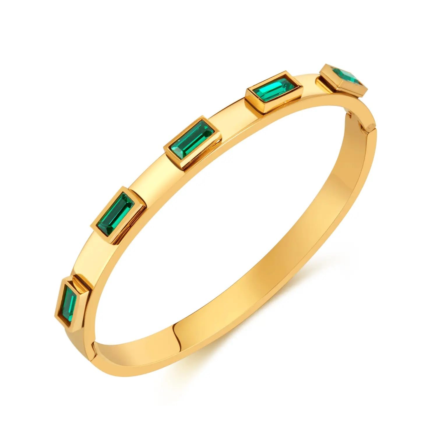 MEENAZ bracelet for women Bangles for women Stylish Emerald Green Adjustable Bracelet for girls rose gold Kada for Women Accessories Anti Tarnish Jewellery Stainless Steel Cuff Bracelet gifts