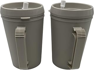 Sandhill Tools 22 oz Insulated Hospital Hot and Cold Water Gray Bottle With Flexible Straw and Sipping Spout (2 Pack)