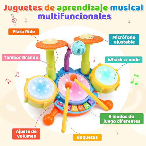 De Percusión, Sports baterias niños instrumentos musicales Marca Nasjac (2)