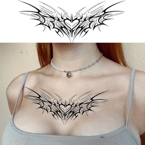 Image of Bilizar 8 Sheets Tramp Stamp Waist Tattoos Lotus Butterfly Temporary Tattoos For Women Adults Cross Sticker, Realistic Bow Bowknot Rose Fake Belly Tattoos Y2K Back Tatoos Waterproof Long Lasting