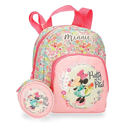 Disney Minnie Florals Mochila Guardería Rosa 19X23X8 Cms Poliéster 3,5L