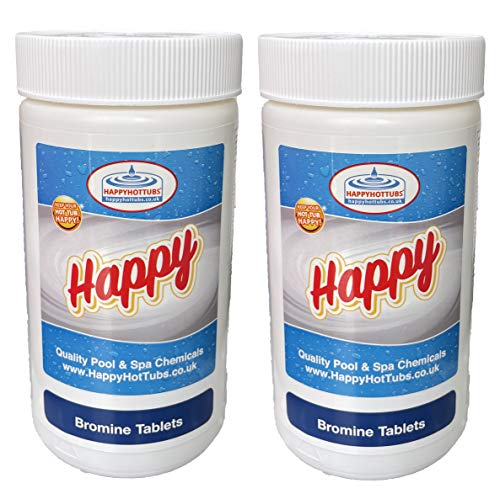 Happy Hot Tubs Bromine Tablets 2kg for Hot Tub 20g Spa Chemicals Swimming Pool Cleaner Spas
