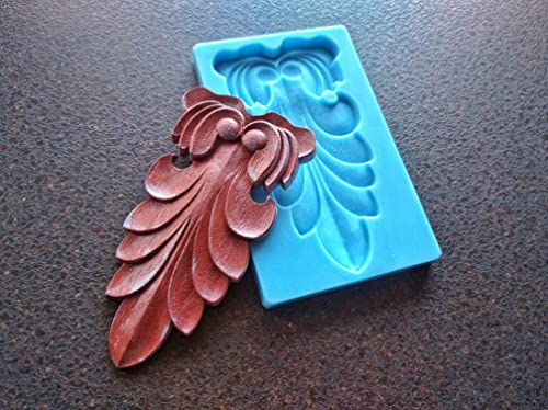 Silicone mold large acanthus moulding, furniture appliques, mold for clay, mold for resin, concrete mold, acanthus elements