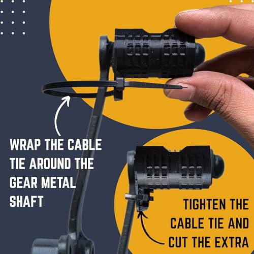 Image of 2 Pcs Universal Bike Gear Shifter Shoe Protector with Adjustable Slot Design & Cable-Tie Mount - Tough, Waterproof, Non-Staining Guard Cover that Fits All Bike Gear Levers (Pack of 2)