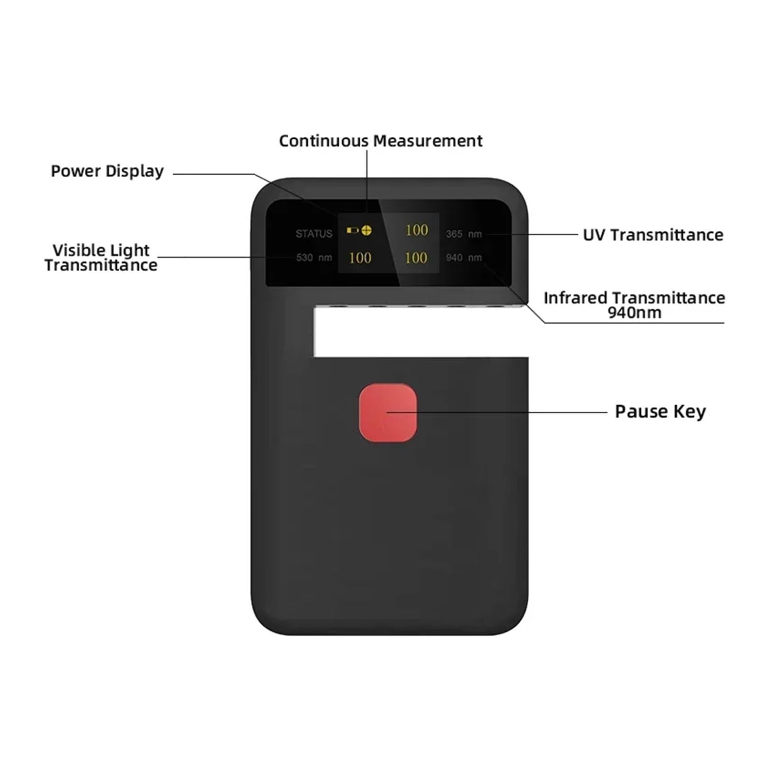 Medidor UVB Digital Probador de transmitancia portátil CT-23 UV VL IR for película Solar, agrícola, Vidrio Ventana, medidor transmisión, precisión Prueba ±2%