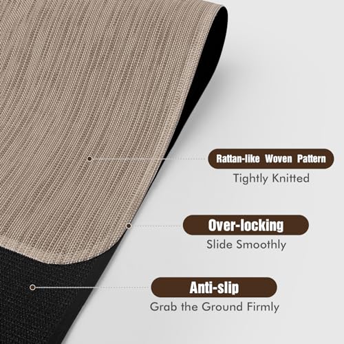 Image of Blvornl Office Chair Mat for Hardwood Floor and Low Pile Carpet, 47.2 inchx 60 inch Desk Chair Mat for Hard Wood, Anti-Slip Hard Floor Protector Rolling Chair Mat, PVC Mat Desk Rug for Home, Dark Brown