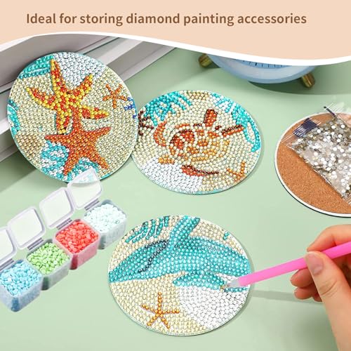 Image of 26 Pack 728 Slots Diamond Painting Storage Containers Bulk,Bead Organizer Box with 768 Labels Stickers for Art and Craft Supplies, Diamond Painting Accessories