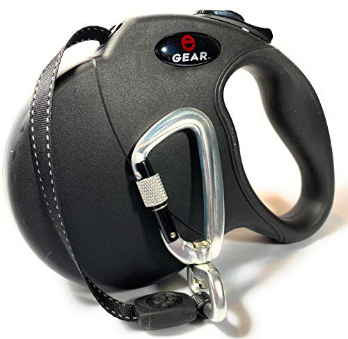 Enthusiast Gear Heavy Duty Retractable Dog Leash with Locking Carabiner for Large
