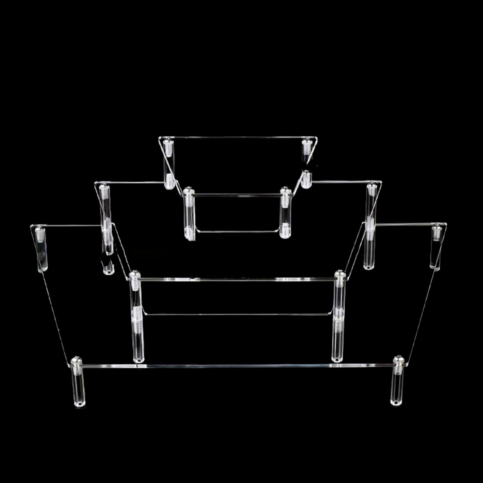 Msioytog Practical Multi Tiers Acrylic Clear Shelf for Lotions and Decorations TransparencyCupcakes Stand Home Storage Rack Clear Shelf Risers