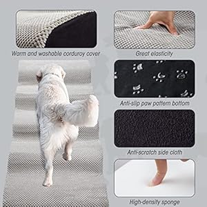 Foam-5-Tier-Dog-StepsStairs-for-High-Beds-25-inches-High-Tall-Extra-Wide-Pet-StairsSteps-for-High-BedsBedsidesNon-Slip-Dog-Ramps-for-Small-Dogs-for-Older-DogsCats-InjuredGrey - Cucciolini Doodles   Foam-5-Tier-Dog-StepsStairs-for-High-Beds-25-inches-High-Tall-Extra-Wide-Pet-StairsSteps-for-High-BedsBedsidesNon-Slip-Dog-Ramps-for-Small-Dogs-for-Older-DogsCats-InjuredGrey