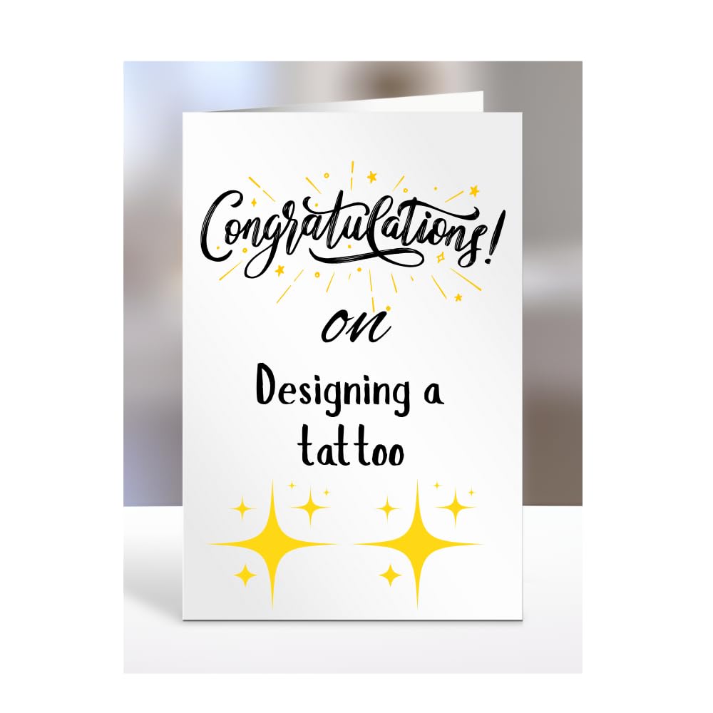 Congratulations on Designing a tattoo Card, Gifts for Men or Women, Presents for Christmas, Greetings Card, Him, Her, Female, Male, A5-113_145 — image 1
