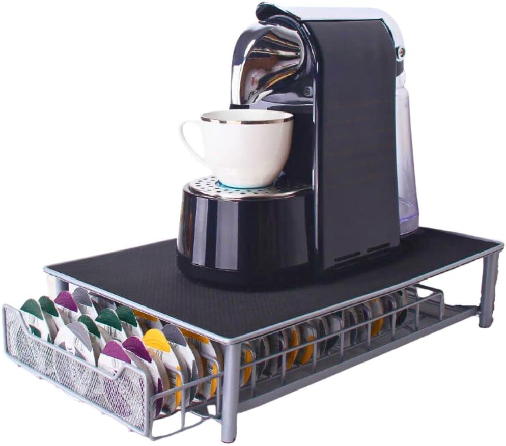 Kitchenista Pod holder for Tassimo - 60 Capsule Holder Pullout Tray Stand - Mesh Rack