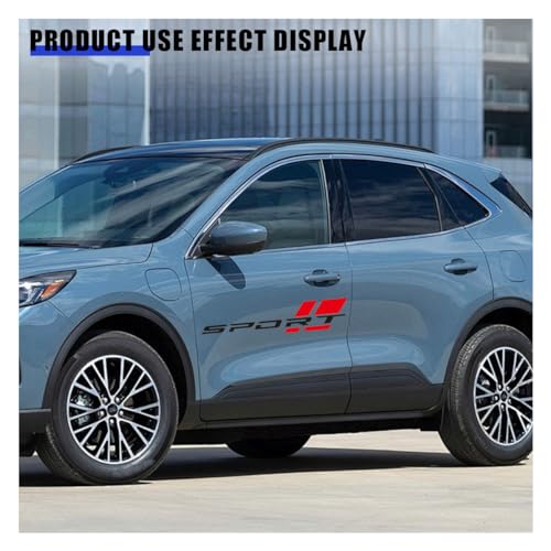 Image of 2PCS Car Sport Letter Logo Vinyl Decal, Exterior Accessories Fit for All Cars Side (Black&Red)