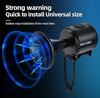 Bicycle Air Horn Loud 120 dB Cycle Bell Electric Horn with Long Standby Button Battery Operated/ipx4 Waterproof Loud Bell