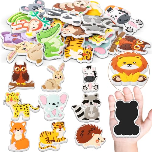 Wiooffen YM0599 20Pcs Fridge Magnets For Kids Animals Refrigerator Magnets For Toddlers 1-3 Rubber Fridge Magnets Baby Educational Magnetic Children Gift Learning Toy Safe Full Back Magnets cover