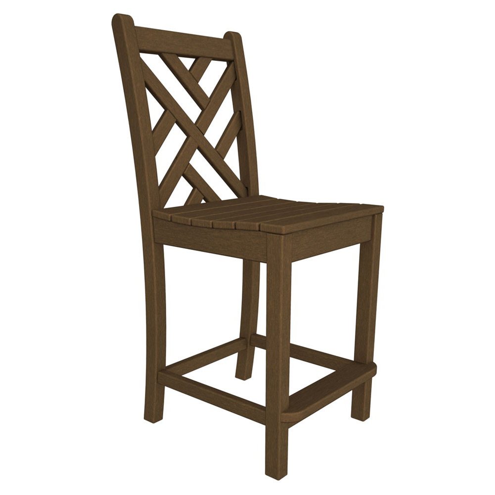 POLYWOOD Chippendale Counter Chair, Teak