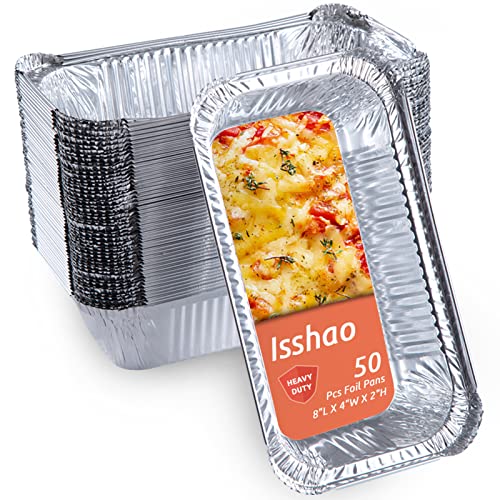 Buy Aluminum Pans 8" x 4" (50 Pcs) Disposable Tin Foil Loaf Pans for