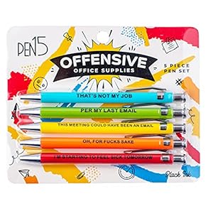 OFFENSIVE CRAYONS Pens- office stationary, gag, funny gift, 5 Count (Pack of 1)