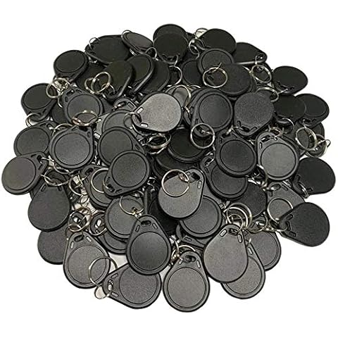 OBO HANDS (Pack of 100 Waterproof ABS 13.56MHz ISO14443A MIFARE Classic 1K NFC RFID Token,RFID Keyfob,RFID tag (100 Pieces of Gray) Cover