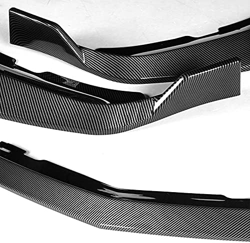 3PCS Front Bumper Body Kit Spoiler Lip Compatible with 2011 2012 2013 2014 Dodge Charger STP-Style, Air-Dam-Chin-Diffuser-Front-Bumper-Splitter (Painted Carbon Fiber Look Style)
