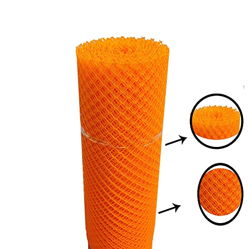 Image of SAI Balaji 3.3 Feet Height X 15 Feet Length UV Stabilized PVC Tree Guard Net Fencing net Fencing Mesh Anti Bird Net Orange Color SBO43