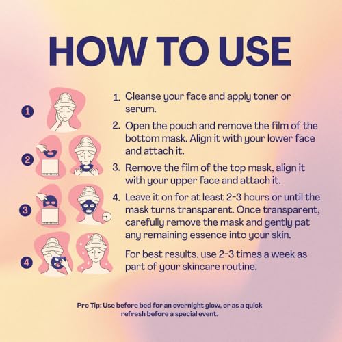 Collagen Face Mask - 13-in-1 Bio Collagen Real Deep Overnight Mask - Hydrating Glass Skin Facial Mask - Anti Wrinkle Korean Skincare Inspired Face Sheet Masks (4 Pack) - Image 5
