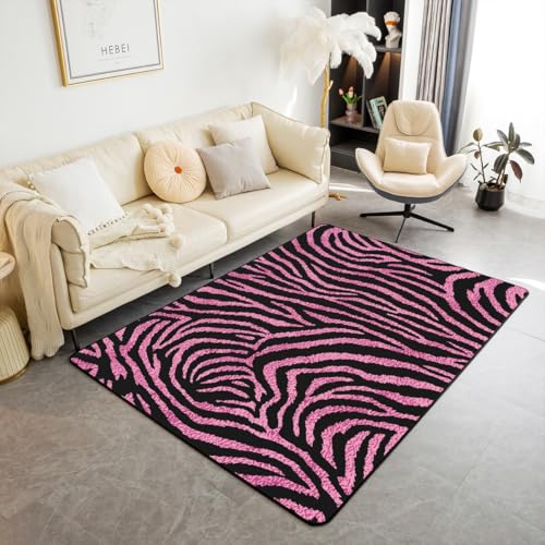Tapete decorativo Castle Fairy Zebra 5x6'6'' rosa y negro