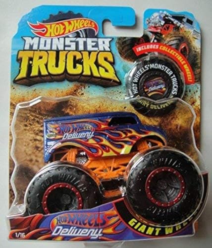 Hot Wheels 2018 Release Monster Jam Blue Delivery Truck Die Cast with Collector Wheel Chip