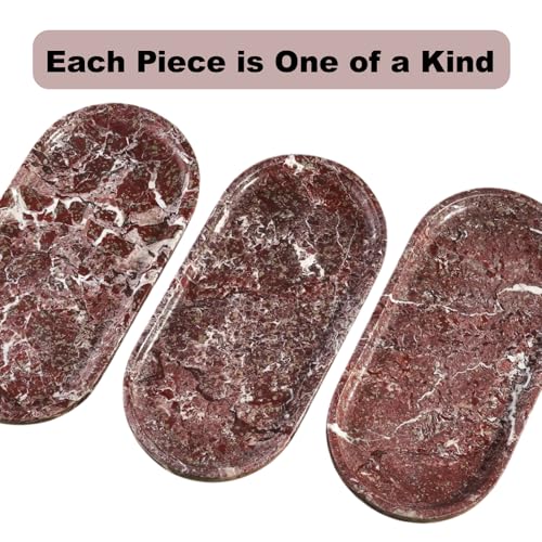 Image of Koville Norway Natural Marble Tray, 12 inchx6 inch Vanity Decorative Tray for Countertop, Catchall Tray for Perfume, Candles, Jewelry Dish