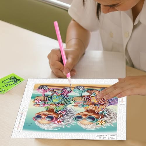 Image of AiYuanzsh DIY Diamond Art Painting Kits for Adults, Young Grandma 5D Special Shape Crystal Rhinestone Diamond Art Kits for Beginners, for Home Wall Decoration Gift 12x12 inch
