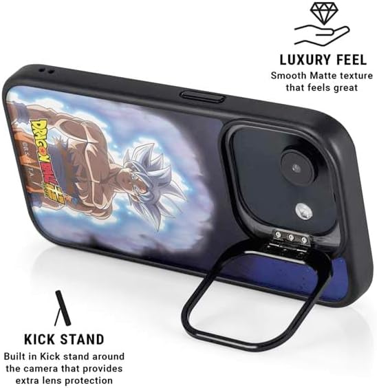 Skinit Kickstand Phone Case Compatible with iPhone 16e - Officially Licensed Dragon Ball Super Goku Ultra Instinct Design