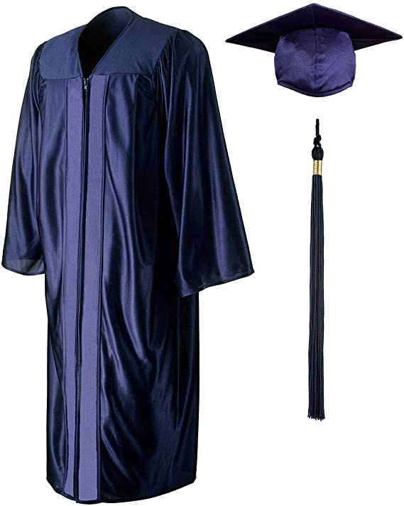 GraduationSourceAdult Shiny Graduation Gown, Cap, Tassel Set | Graduation Cap And Gown 2023 | Unisex Adult Graduation Robe