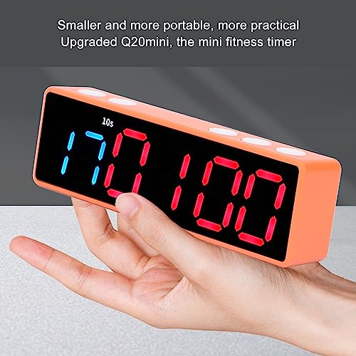 Cronómetro digital portátil flexman Fitness Timer Clock con pantalla LED antivértigo, 12 funciones para entrenamiento en casa, garaje o escuela (azul y rojo) miniatura 3