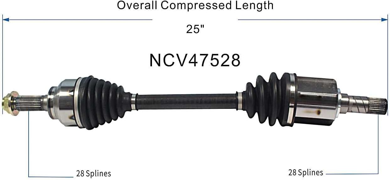 GSP NCV47528 CV Axle Shaft Assembly - Left Front (Driver Side) with Manual Transmission
