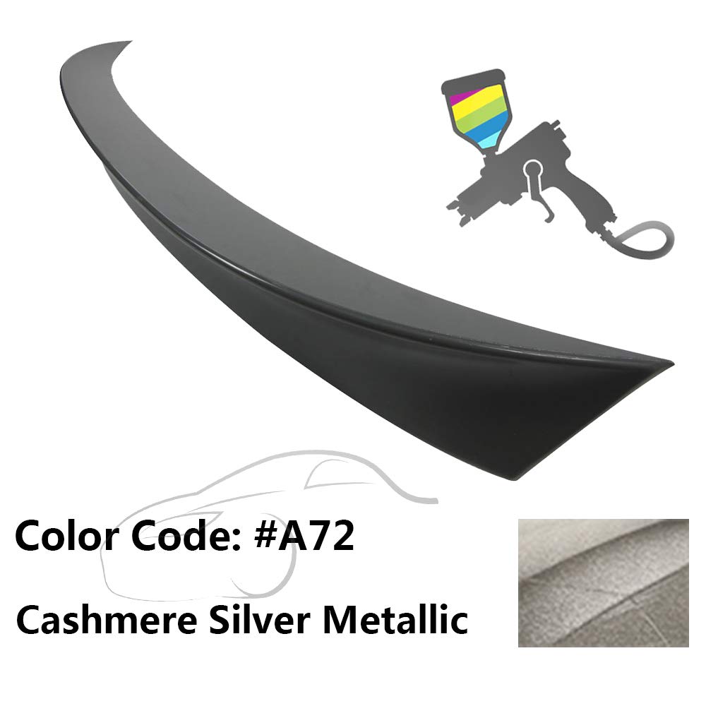 IKON MOTORSPORTS, Trunk Spoiler Compatible with 2011-2016 BMW 5 Series F10 Sedan 4-Door, AC Style Painted #A72 Cashmere Silver Metallic ABS Rear Wing Lid Deck