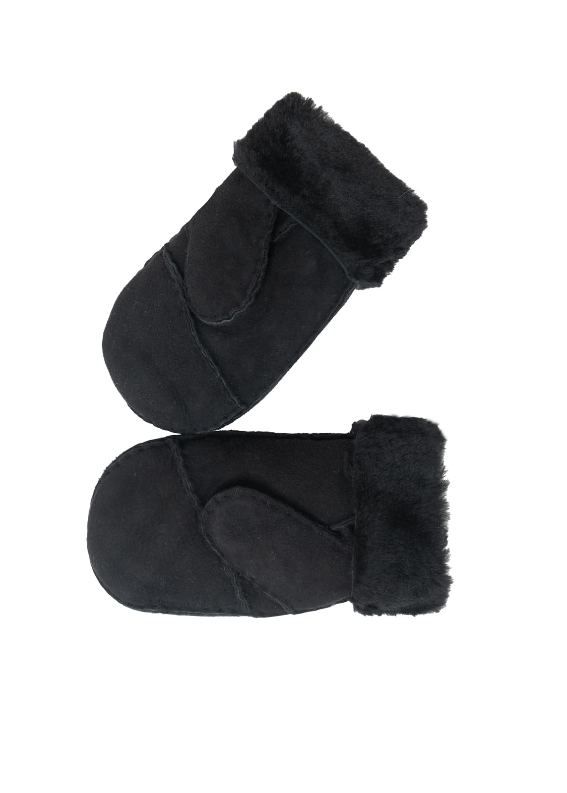 Nordvek Childrens Full Sheepskin Mittens - Fur Cuff - Kids Winter Gloves # 325-100