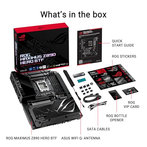 ROG Maximus Z890 Hero BTF Z890 LGA 1851 ATX Scheda madre, connettore nascosto, Advanced AI PC Ready, 22+1+2+2 stadi, DDR5, WiFi 7, 2.5G LAN, 6X M.2, PCIe 5.0, Thunderbolt 4, USB Type-C, AI - Scheda madre - Immagine 5