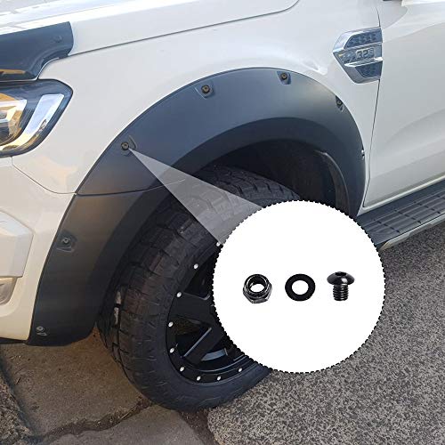 G-Plus Universal Fender Flare Hardware Kit Pocket/Rivet Style Fender Flares Screw/Bolt Hardware Kit Set Black #TOP5