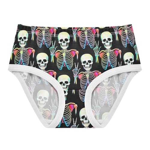 Joisal Neon Skeleton Black Cute Panties Girl Toddler Girls Underwear Cotton Florals Underpants Briefs 2t