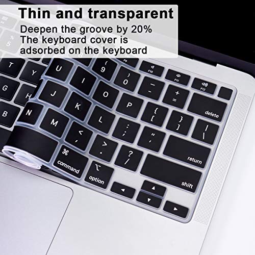 Protector de teclado para MacBook Air de 13 pulgadas, cubierta de silicona suave lavable 7