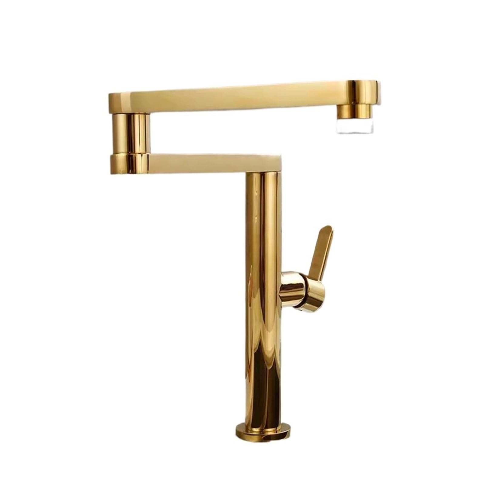 ZQFHSX Brushed Gold Pot Filler Tap Deck Mounted Foldable Kitchen Faucet Hot Cold Sink Rotate Folding Spout DIY Renovation(Gold)