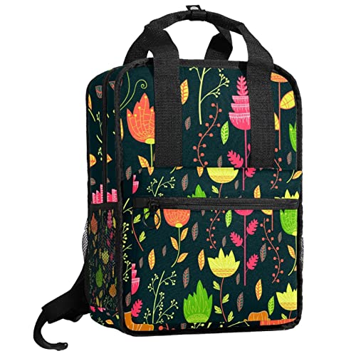 Sac à dos pour garçons imprimé floral taille unique avec bretelles ajustables