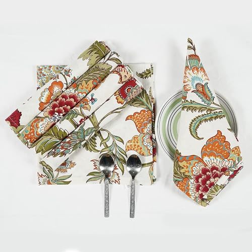 Servilleta de Tela de Algodón con Diseño Floral Multicolor miniatura 1