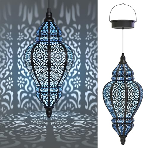 Lanterne solaire marocaine pour illuminer vos soirées d'été sur le patio