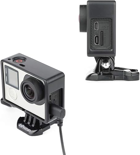 Miniatura 4 de SOONSUN Carcasa de montaje en marco con solapa externa Lavalier Micrófono Clip para GoPro Hero 3, Hero3+, Hero 4 Negro Blanco Plata Cámaras de Acción