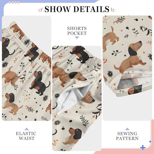 senya Dachshunds with Grass Long Pajama Pants Bottoms Soft Sleepwear with Pockets4