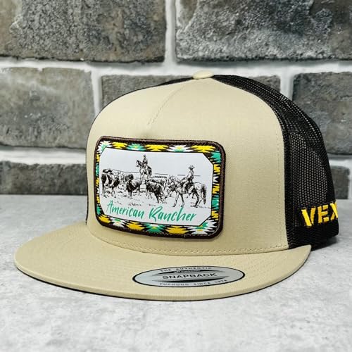 Image of Vexil American Rancher Adjustable Snapback Western Lifestyle Rodeo Southwest Inspired Meshback Hat