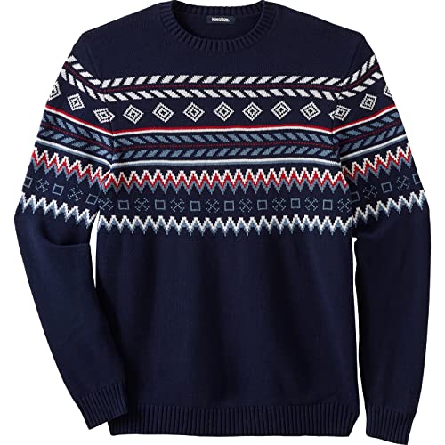 KingSize Men's Big & Tall Holiday Crewneck Sweater - XL, Fair Isle