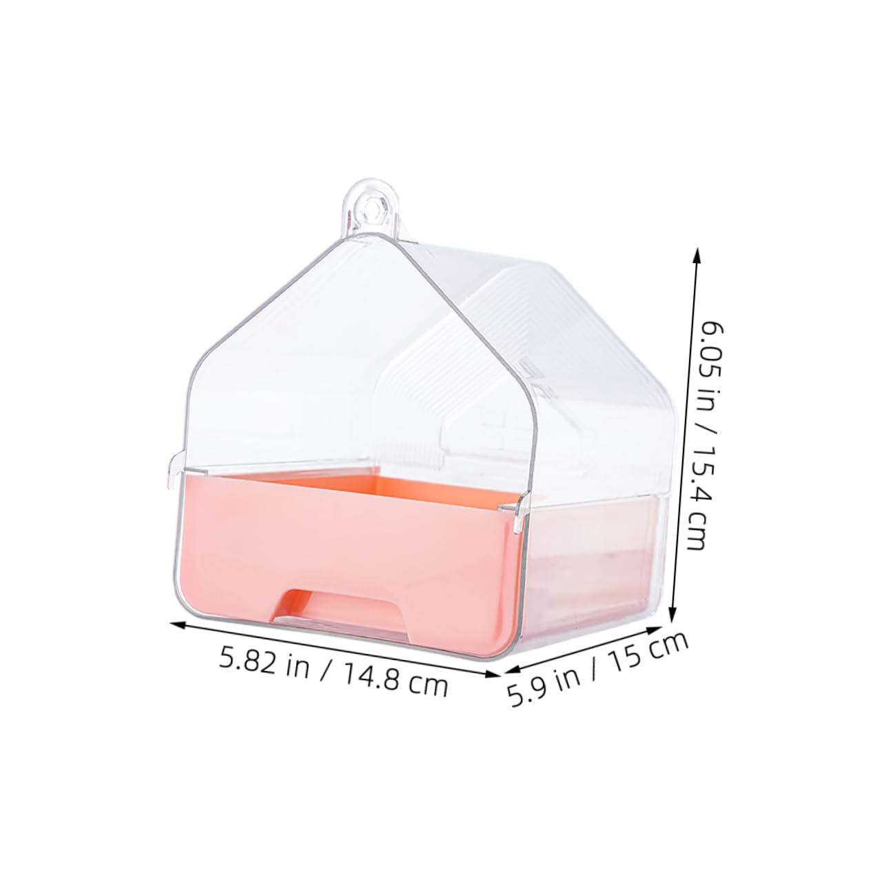 VANZACK Transparent Hanging Bird Bathtub for Cockatiels and Small Birds Easy Clean Drawer Design Portable Pet Tub Accessory for Birdcage Promotes Healthy and Comfort