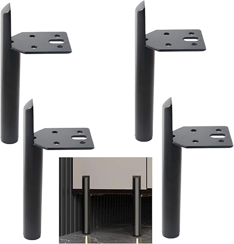 Miniatura 10 de Patas de muebles de 2 pulgadas, patas negras para mesa de café, patas de muebles de metal de mediados de siglo para sofá, gabinete, otomana, juego